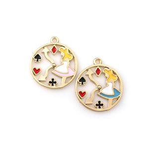 싼비즈 [7053-07]에폭펜던트 앨리스시계라운드 20x23mm ,1개