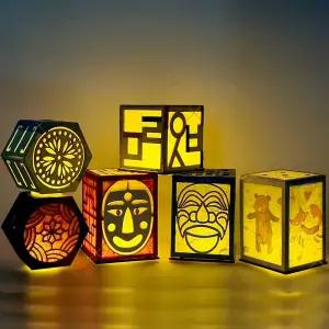 한지 공예등 만들기 무드등 간접 조명 셀프 제작 자녀 책상 나만의 공간 꾸미기 재료 미술 수업 준비물