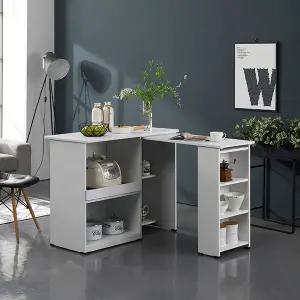 [착불배송] 다움 ㄱ자확장형 아일랜드식탁 홈바 렌지대 수납장