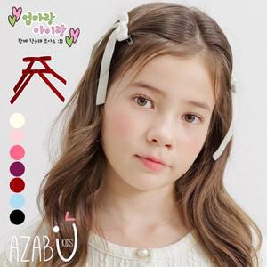 [아자브키즈] 아타에 리본 헤어 핀 2종 여아 아동 헤어 악세사리