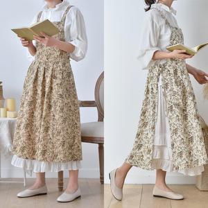 린넨 앞치마 플라워 원피스 공방 꽃집 어린이집 카페 바리스타 방수 주방앞치마 OKA-DSAR3