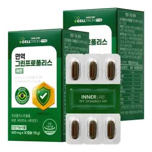 [소비기한 임박] 셀트리온 이너랩 면역 그린 프로폴리스 아연, 600mg, 30정, 2개