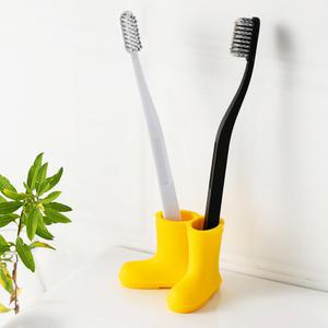 귀여운 2구 노란 장화 칫솔 꽂이 스탠드 거치대 보관 걸이 집들이 신혼 선물