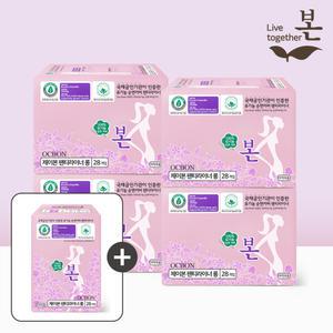 유기농본 오씨본 유기농 생리대 팬티라이너 롱 28P,  4팩+라이너 1팩