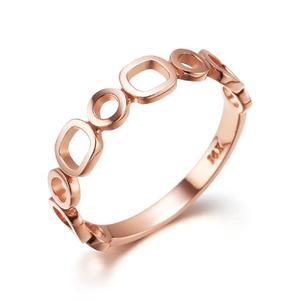 갤러리아 여자 14K 반지 레이어드 링 스퀘어 라운드 패턴