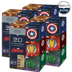 코디 마블 에디션 미니 각티슈 250매 6입 4팩 미용티슈 무형광