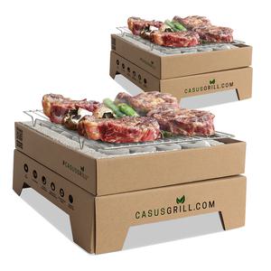 꾸버스 투타임 일회용 그릴 (4회분) 숯불 바베큐그릴 캠핑 피크닉 야외 미니 화로