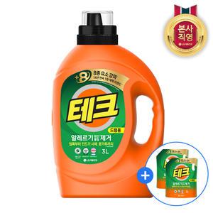 테크 알레르기 원인 제거 액체세제 드럼 용기 3L 1개 + 리필 2L 2개