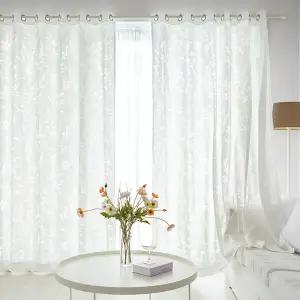 들꽃 대형 침실 거실 레이스커튼 2장+커튼봉
