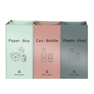 레오넬스 가정용 재활용 분리수거함 3종(3단) 세트 방수 타포린 3단 분리수거함 54L