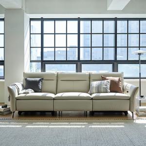 한샘 MVME 어폰 천연가죽 리클라이너 소파 4인