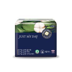 저스트마이데이 유기농 순면흡수체 생리대 중형 1팩 SAP FREE