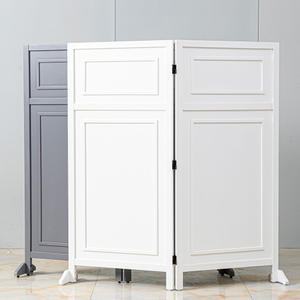 심플리스 웨인스코팅 2단 가림막 파티션 인테리어 가벽 원목 이동식 칸막이 가리개 공간분리 이동형