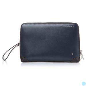쌤소나이트 휴대용 스트랩 가죽 클러치 네이비 선물