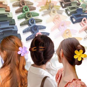 헤어 올림머리 대형 집게핀 반묶음 꽃 플라워 머리핀 악어핀 헤어핀