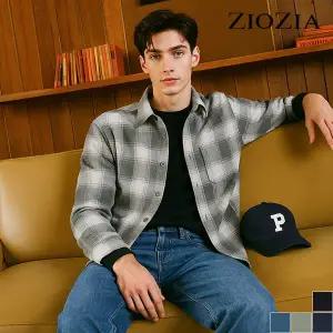 [지오지아] [남녀공용]소프트 오버핏 플란넬 체크 셔츠 (AAC4WC3104)