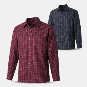 남성 울 체크 중년 긴팔 남방 셔츠 YDW02 가을 겨울