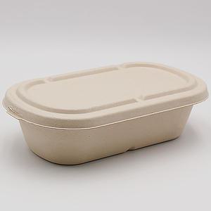 펄프 도시락용기 1000QA 1칸+펄프뚜껑 50개 크라프트 펄프 샐러드 포장용기 일회용도시락