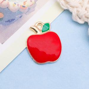 메탈 사과 펜던트/목걸이 팔찌 스트랩 과일 바구니 참 장식 키링 모루인형 꾸미기 악세사리 부자재