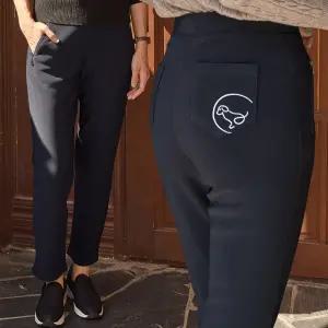 이브바바 여성 겨울 안감 기모 지퍼 포켓 자수 일자 스판 밴딩 팬츠 바지 빅사이즈