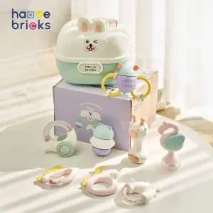 [하베브릭스][11.1~11.3핫딜] 신생아 잼잼이딸랑이 장난감 8종 선물세트 (+토끼케이스)