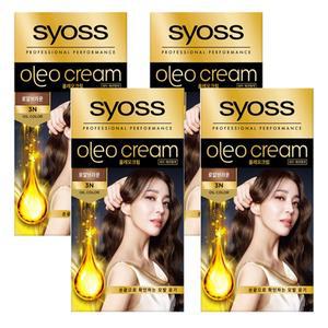 [헨켈]사이오스 올레오 골드라벨 새치커버 염색약 3N 로얄브라운 100g x 4개