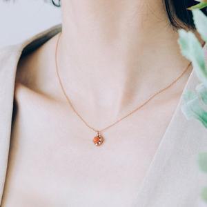 [키스텔라][14K]천연산호 다이아 AA등급 목걸이