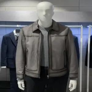 [트루젠]남성 빈티지에이징 양가죽 트러커 점퍼 자켓 비지니스 캐주얼 가죽 자켓