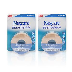 3M 넥스케어 물집방지쿠션 테이프 1인치 x 2개 방수밴드 물집패드 발까짐 군대밴드 방수