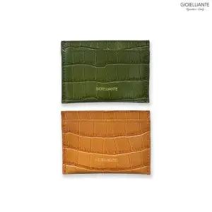 [지오리안떼] 소가죽 크로커 카드지갑