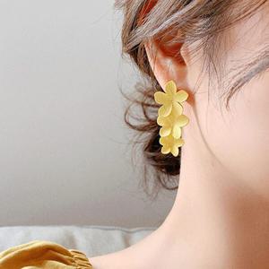 미노우 옐로우 개나리 꽃모양 귀걸이 925