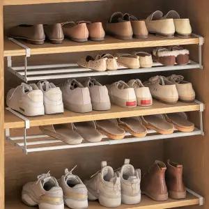 [살림의기술] 길이조절 공간 활용 공간을 2배로 철제 다용도 선반 2컬러