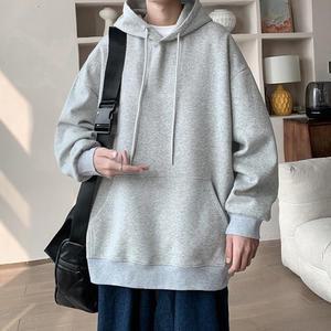 겨울 기모 후드티 남자 학생 캐주얼 모자 티셔츠 - 2컬러