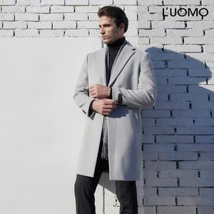 [워모] 워모 남성 울 캐시미어 블렌딩 패디드 체스터코트 그레이