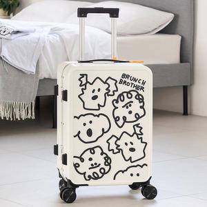 로마네 캐리어 20인치 캐리어 브런치드로잉아이보리 폴리카보네이트캐리어 TSA007 캐리어 기내용캐리어