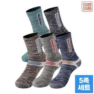 [기타]텐제로 발렌티나 남성 장목 등산양말 5족세트 B형 MP2305VSBM