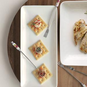 도자기 본차이나 정사각 직사각 사각 접시 그릇 4p 홈카페 생선 샐러드 과일 플레이트 카페