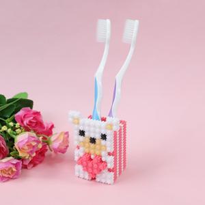 정인아트 디폼블럭(8mm) 칫솔꽂이 하얀곰돌이 1인 SET