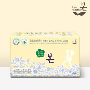 유기농본 오씨본 유기농 생리대 중형 26P, 1팩