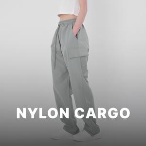 여성 나일론 카고 트레이닝 스트링 우븐 팬츠 경량 바스락 3 COLOR
