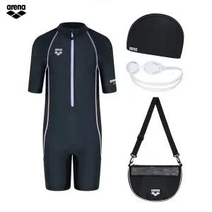 아레나 킥앤풀 여아동 3부 반신 슈트 키트 A5SG1KG03 BLK