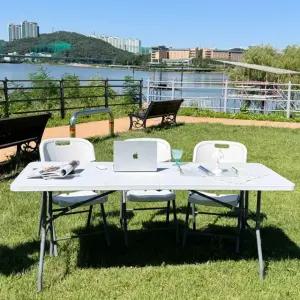 팩앤고 접이식 테이블 의자 야외 폴딩 행사 파티 입식 브로몰딩 1200 1500 1800 760
