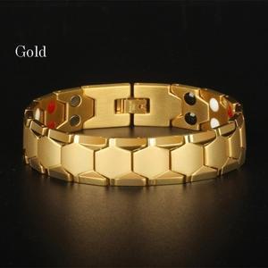 남성 쥬얼리 4000 가우스 티타늄 316L 스테인레스 스틸 바이오 마그네틱 팔찌 남성 건강 에너지 팔찌 Pulsera Hom