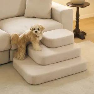 삼익가구 라운드 와이드 논슬립 펫스텝 3단 강아지 계단