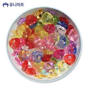 유니아트 5000통 모양 비즈 20번 크리스탈 하트 1.6cm (P0000BFN)/목걸이비즈재료/비즈크리스탈재료/투명이