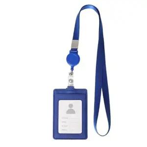 1개 블루 사원증 릴 목걸이 릴홀더 출입증 목걸이 줄-WCA4B24