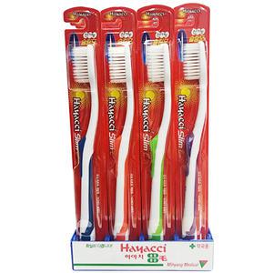 Hayacci 하야치 슬림모 칫솔 10개 향균모 틈새 약국용 고급 칫솔 임의색상배송