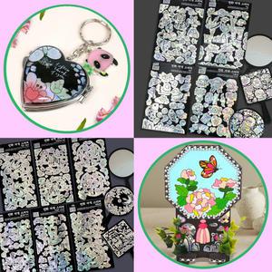 나전칠기 민화 자개 스티커 2개입 만들기재료 종이필통 거울 교자상 꾸미기 소재