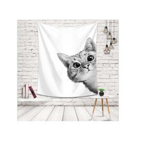 특대 고양이 패브릭 포스터 가림막 커튼 가리개 커텐