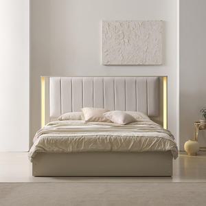 베디스 루미너스 기능성 패브릭 쿠션헤드 LED조명 평상형 침대프레임 SS/Q/K/LK